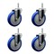 Service Caster 5 Inch Blue Polyurethane Wheel Swivel 58 Inch Threaded Stem Caster Set Service Caster SCC-TS20S514-PPUB-BLUE-58212-4 - alternate 1